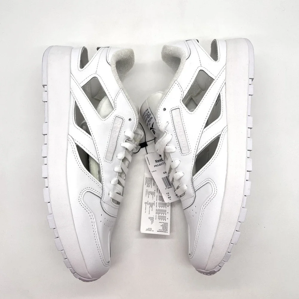 MAISON MARGIELA X REEBOK Men Sneakers 11.5 White Leather Tabi Split Toe Shoe NEW
